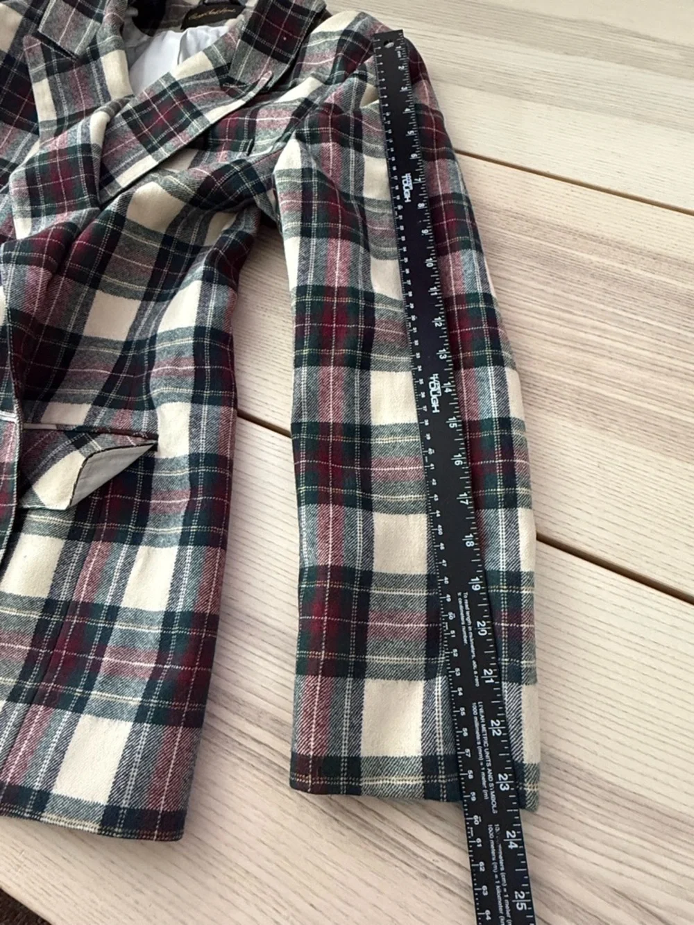 Vintage Giorgio Sant'Angelo Tartan Plaid 12 Linen Blend Blazer 100% pure wool